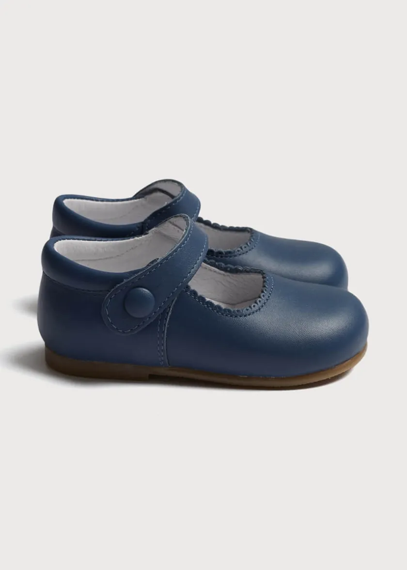 Mary Jane Shoes | Mary Janes | Pepa London Leather Mary Jane Baby Shoes in French Blue (20-26EU)