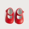 Mary Jane Shoes | Mary Janes | Pepa London Leather Mary Jane Pram Shoes in Red (17-20EU)