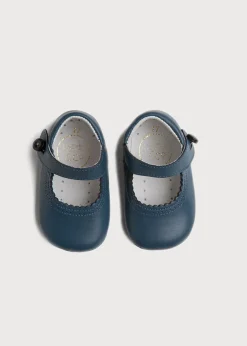 Mary Jane Shoes | Mary Janes | Pepa London Leather Mary Jane Pram Shoes in Classic Blue (17-20EU)