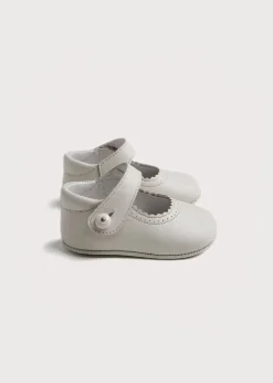 Mary Jane Shoes | Mary Janes | Pepa London Leather Mary Jane Pram Shoes in Ivory (17-20EU)