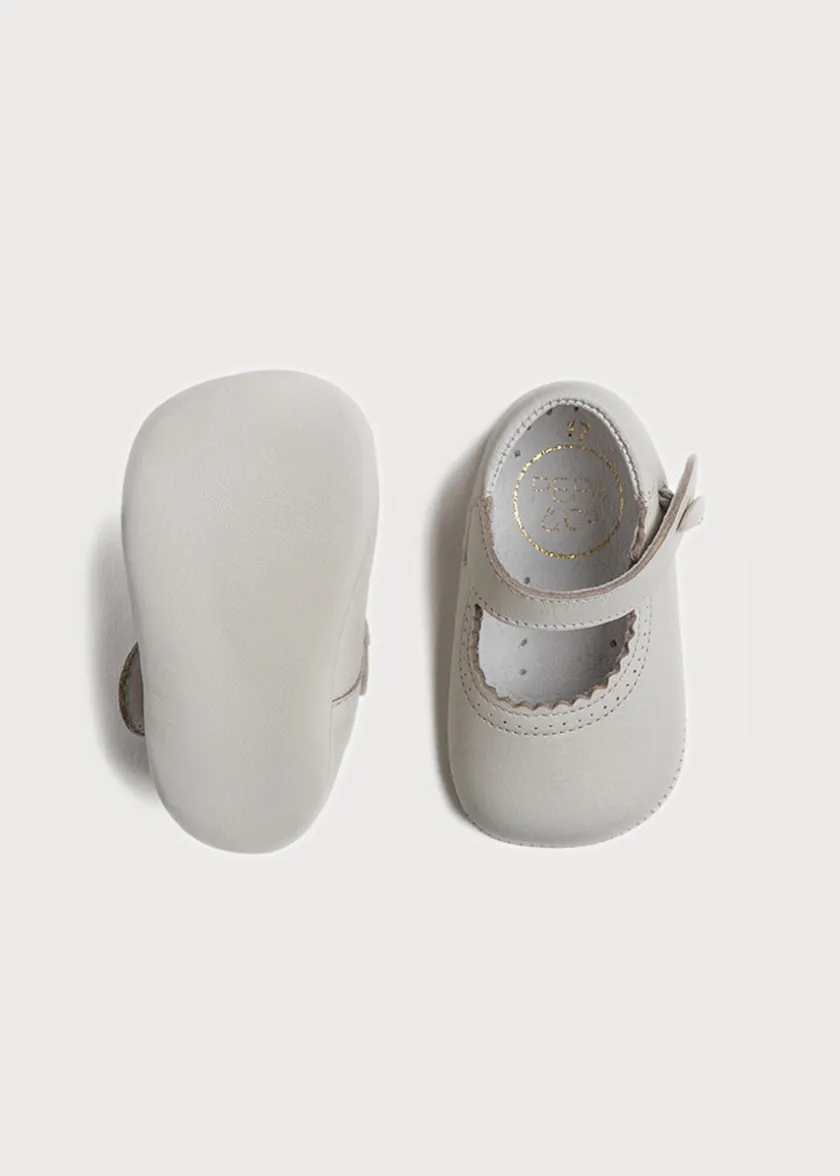 Mary Jane Shoes | Mary Janes | Pepa London Leather Mary Jane Pram Shoes in Ivory (17-20EU)