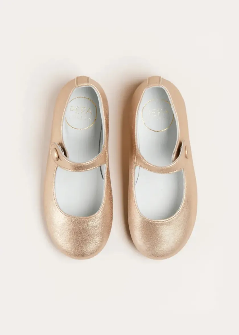 Mary Jane Shoes | Mary Jane Shoes | Pepa London Leather Mary Jane Shoes in Gold (24-34EU)