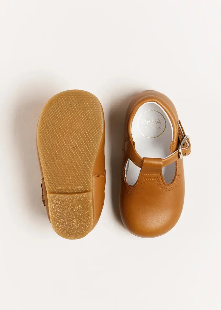 T-bars | T-bar Shoes | Pepa London Leather T-Bar Baby Shoes in Brown (20-26EU)