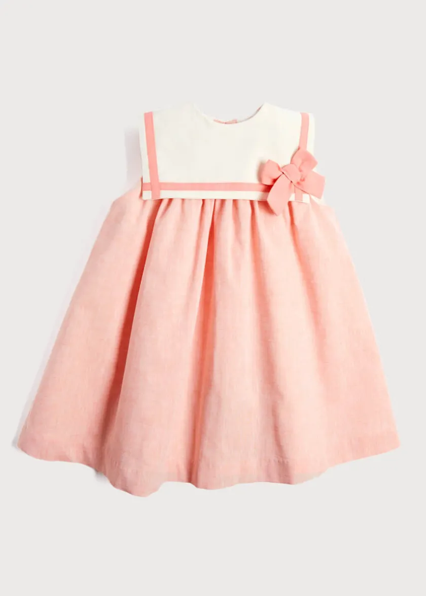 Dresses | Dresses | Pepa London Linen Blend Trapeze Dress in Peach Orange (12mths-10yrs)