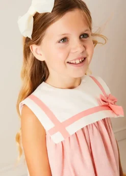 Dresses | Dresses | Pepa London Linen Blend Trapeze Dress in Peach Orange (12mths-10yrs)