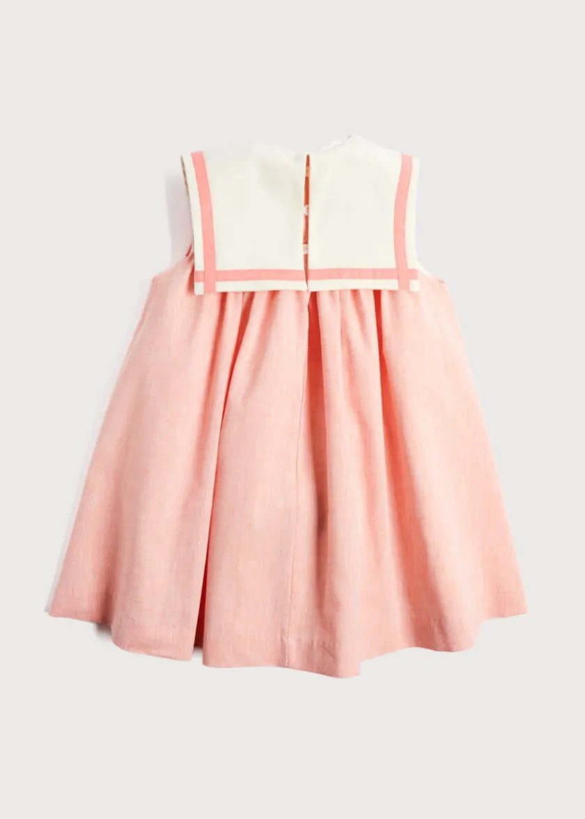 Dresses | Dresses | Pepa London Linen Blend Trapeze Dress in Peach Orange (12mths-10yrs)