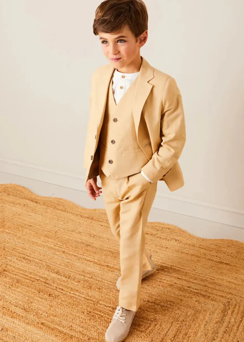 Shorts & Trousers | Pepa London Linen Suit Trousers in Beige (4-10yrs)