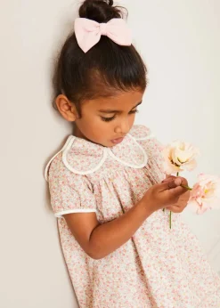 Dresses | Dresses | Pepa London Mabel Floral Statement Collar Short Sleeve Dress in Coral (12mths-10yrs)