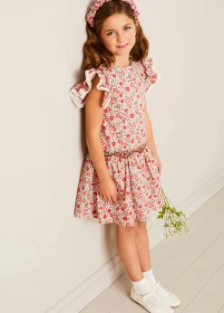 Up To 12 Years | Dresses | Pepa London Margot Floral Sleeveless Hand-Smocked Dress in Red Made with Liberty Fabric (4-12yrs)