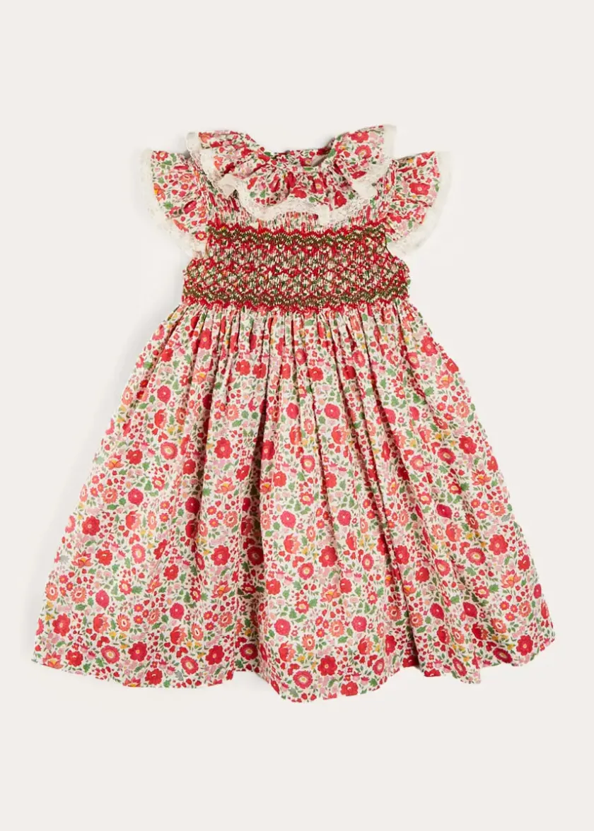 Dresses | Dresses | Pepa London Margot Hand-Smocked Dress in Red Made with Liberty Fabric (12m-6yrs)