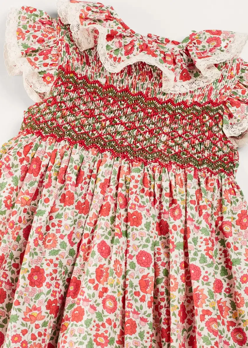 Dresses | Dresses | Pepa London Margot Hand-Smocked Dress in Red Made with Liberty Fabric (12m-6yrs)