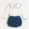 Two-piece Sets | Pepa London Mariner Collar Long Sleeve Two Piece Set in Blue (12mths-3yrs)