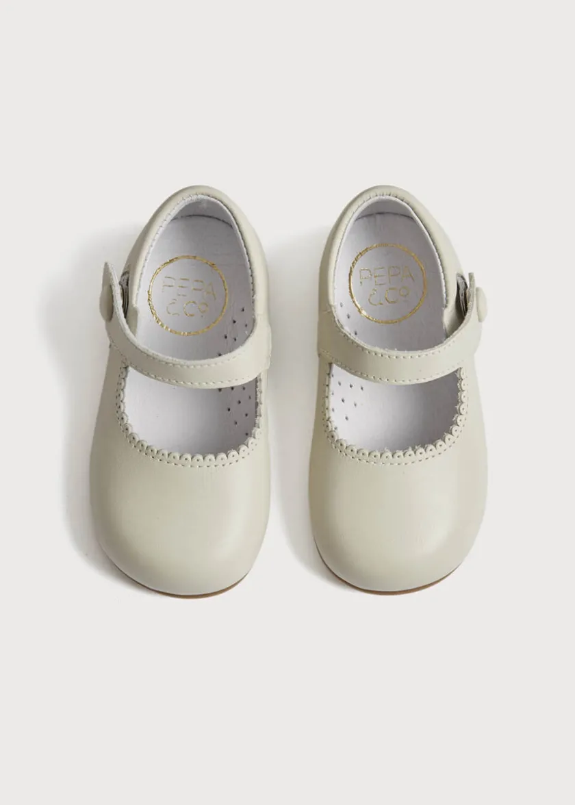Mary Jane Shoes | Mary Janes | Pepa London Mary Jane Leather Baby Shoes in Ivory (20-24EU)
