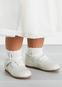 Mary Jane Shoes | Mary Janes | Pepa London Mary Jane Leather Baby Shoes in Ivory (20-24EU)