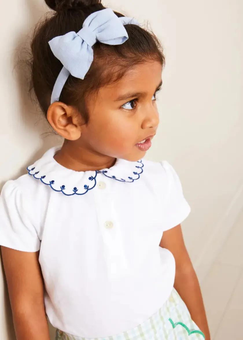 Skirts & Shorts | Pepa London Maxwell Gingham Scallop Trim Embroidered Shorts in Green (18mths-10yrs)