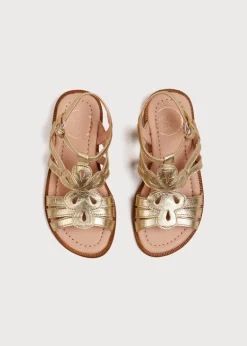 Sandals | Sandals | Pepa London Metallic Strappy Leather Sandals in Gold (24-35EU)