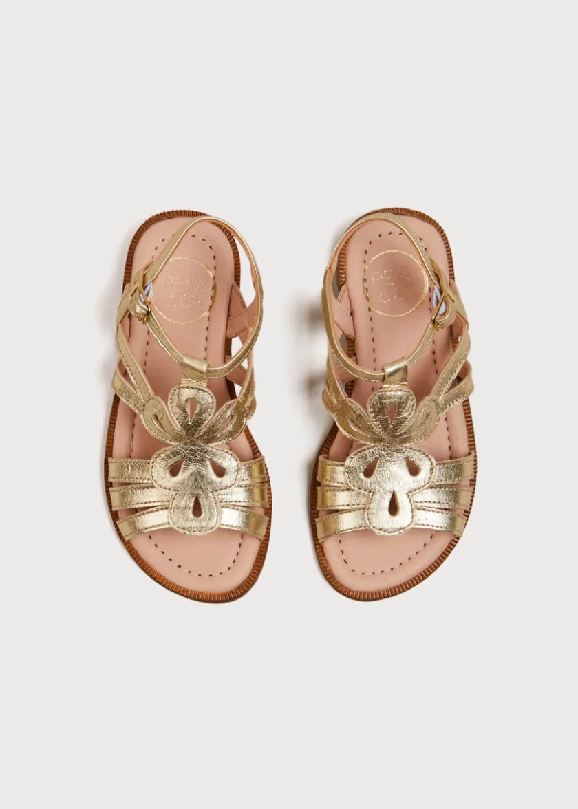 Sandals | Sandals | Pepa London Metallic Strappy Leather Sandals in Gold (24-35EU)
