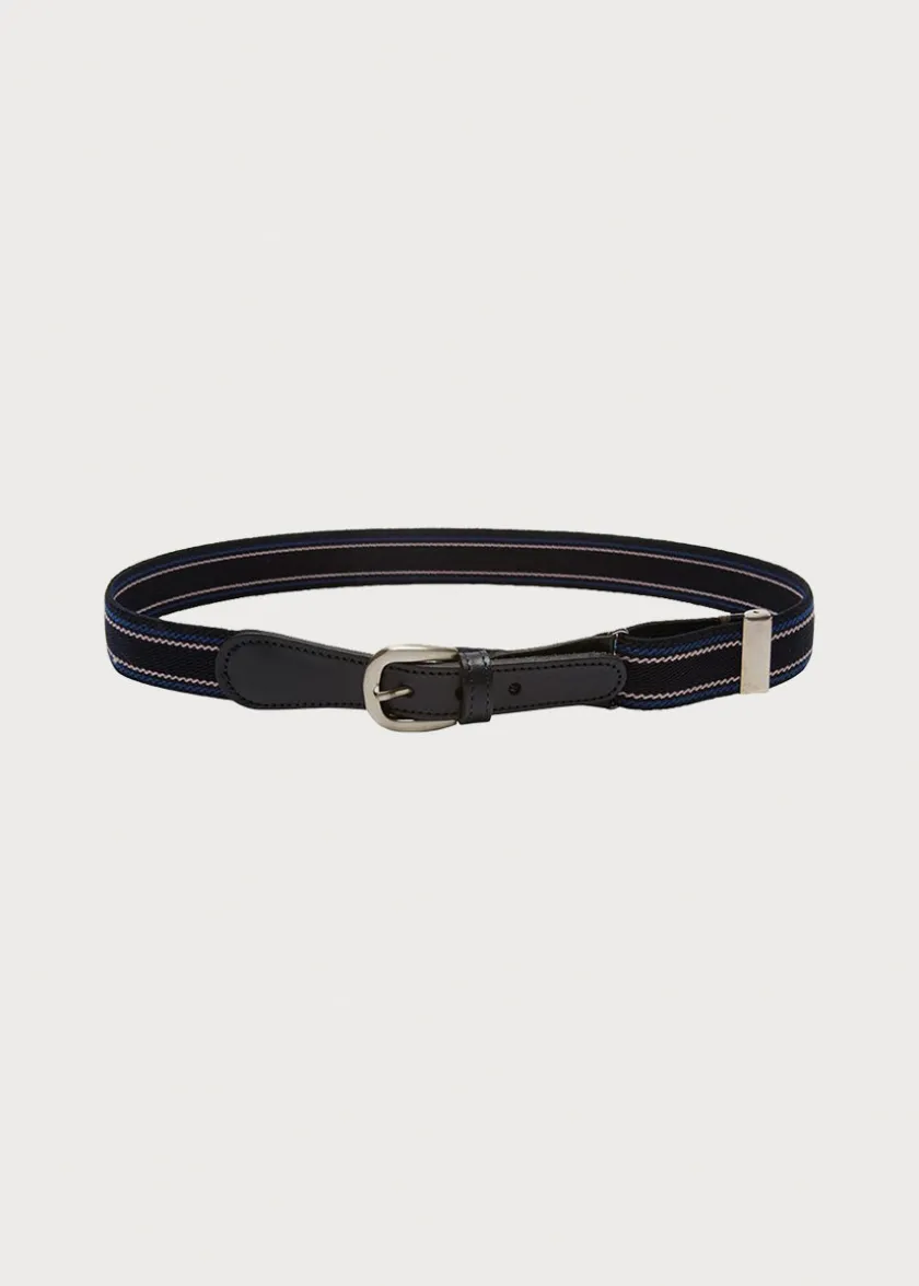 Belts & Braces | Pepa London Navy Striped Belt