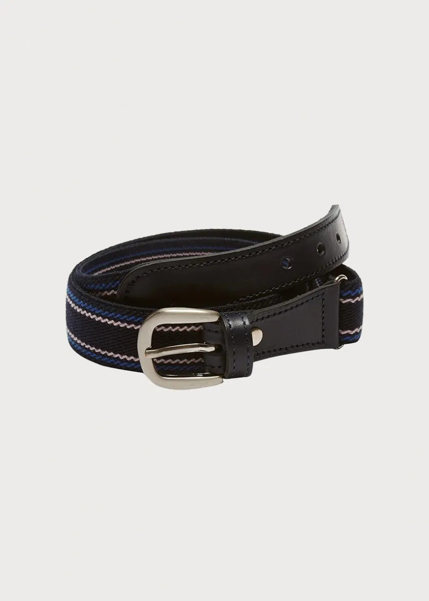 Belts & Braces | Pepa London Navy Striped Belt