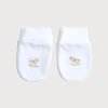 First Outfits | Pepa London Newborn Mittens with Rocking Horse Embroidery Beige (1-3mths)