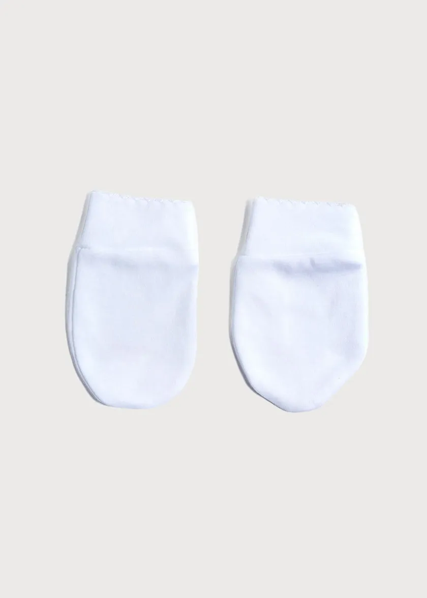 First Outfits | Pepa London Newborn Mittens with Rocking Horse Embroidery Beige (1-3mths)