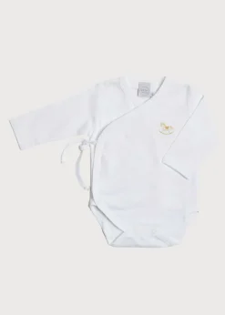 Gifting | Bodysuits & Baby Grows | Pepa London Newborn Side Tie Bodysuit With Rocking Horse Embroidery Beige (1-6mths)