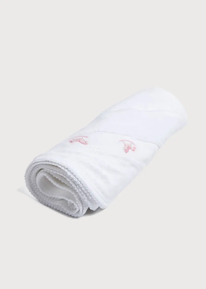 Gifting | Towels, Blankets & Sleeping Bags | Pepa London Newborn Towel with Rocking Horse Embroidery In Pink