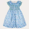 Dresses | Dresses | Pepa London Olivia Floral Smocked Ruffle Collar Sleeveless Dress in Blue (12mths-10yrs)