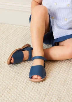 Sandals | Sandals | Pepa London Open Toe Leather Sandals in Blue (17-30EU)