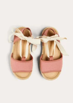 Sandals | Sandals | Pepa London Open Toe Tie Detail Espadrilles in Pink (24-35EU)