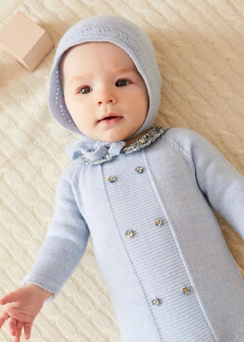 Bonnets & Booties | Bonnets & Booties | Pepa London Openwork Bonnet In Blue (S-L)
