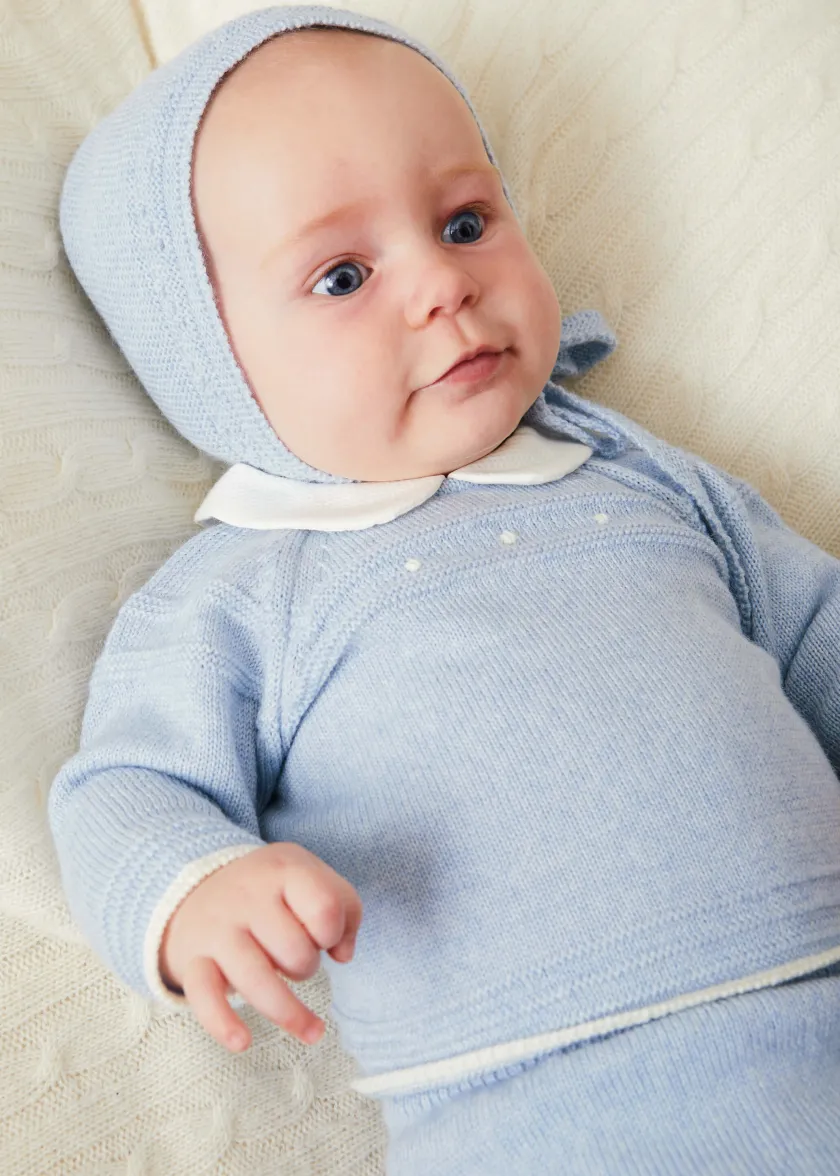 Bonnets & Booties | Bonnets & Booties | Pepa London Openwork Bonnet In Blue (S-L)