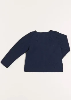 Knitwear & Cardigans | Knitwear & Cardigans | Pepa London Openwork Cardigan in Navy (6mths-10yrs)