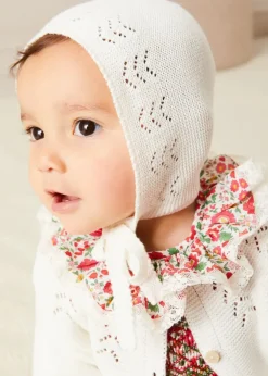 Knitwear & Cardigans | Knitwear & Cardigans | Pepa London Openwork Cotton Cardigan in Cream (6mths-10yrs)