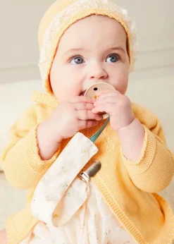 Knitwear & Cardigans | Pepa London Openwork Detail Cotton Baby Cardigan in Tangerine (1-12mths)