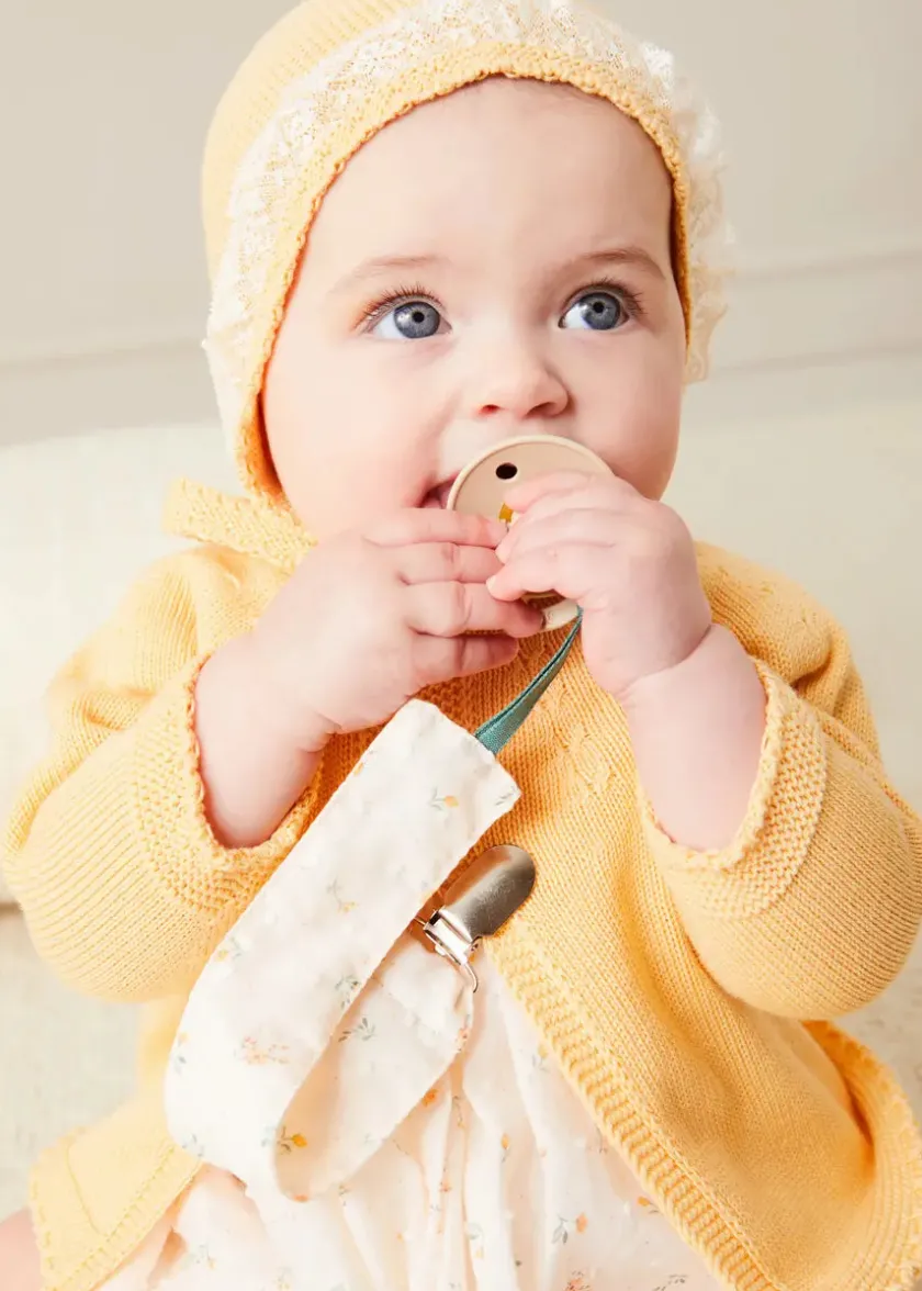 Knitwear & Cardigans | Pepa London Openwork Detail Cotton Baby Cardigan in Tangerine (1-12mths)