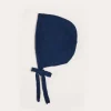 Bonnets & Booties | Knitwear & Cardigans | Pepa London Openwork Knitted Bonnet in Navy (S-L)