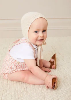 Bonnets & Booties | Knitwear & Cardigans | Pepa London Openwork Knitted Bonnet in Beige(S-L)