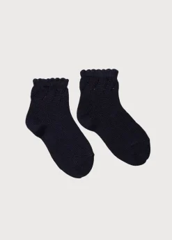 Socks & Tights | Socks & Tights | Pepa London Openwork short socks - Navy (3mths-8yrs)