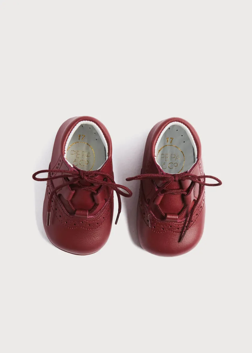 Bonnets & Booties | Bonnets & Booties | Pepa London Oxford Pram Booties in Burgundy (17-20EU)