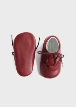 Bonnets & Booties | Bonnets & Booties | Pepa London Oxford Pram Booties in Burgundy (17-20EU)