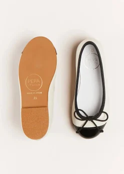 Ballerinas | Ballerina Shoes | Pepa London Patent Toe Ballerina Shoes in Cream (24-34EU)
