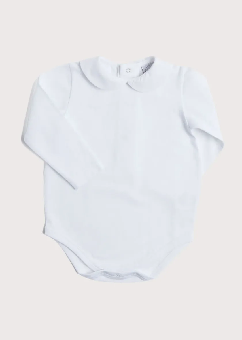 Tops & Bodysuits | Bodysuits & Baby Grows | Pepa London Peter Pan Collar Bodysuit in White (0mths-3yrs)