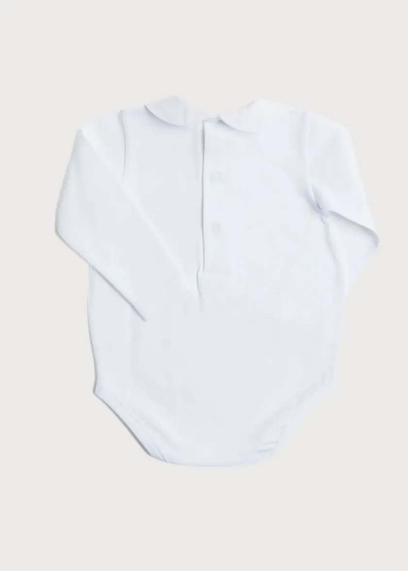 Tops & Bodysuits | Bodysuits & Baby Grows | Pepa London Peter Pan Collar Bodysuit in White (0mths-3yrs)