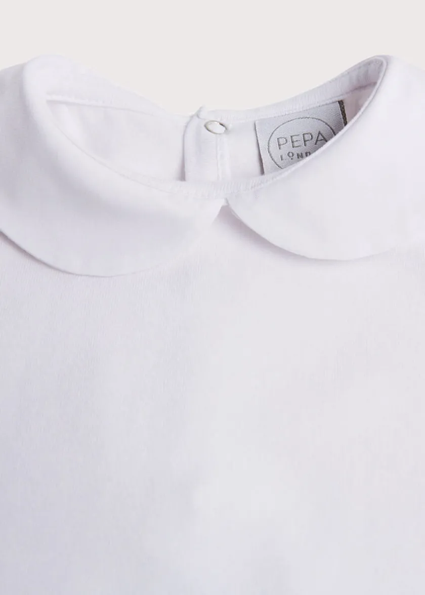 Tops & Bodysuits | Bodysuits & Baby Grows | Pepa London Peter Pan Collar Bodysuit in White (0mths-3yrs)