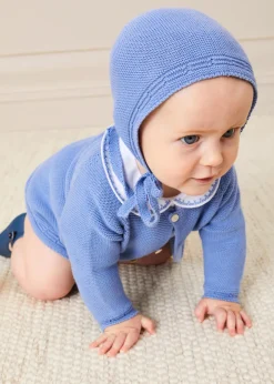Tops & Bodysuits | Pepa London Peter Pan Collar Embroidered Detail Short Sleeve Bodysuit in Blue (3mths-3yrs)