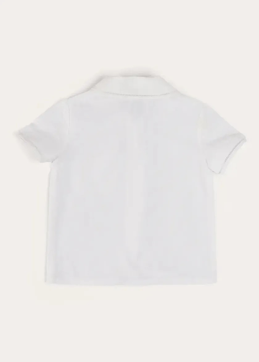 Tops & Shirts | Shirts | Pepa London Peter Pan Collar Trim Detail Short Sleeve Shirt in White (12mths-5yrs)