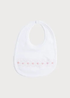 Bibs | Bibs | Pepa London Pink Hand Smocked Bib