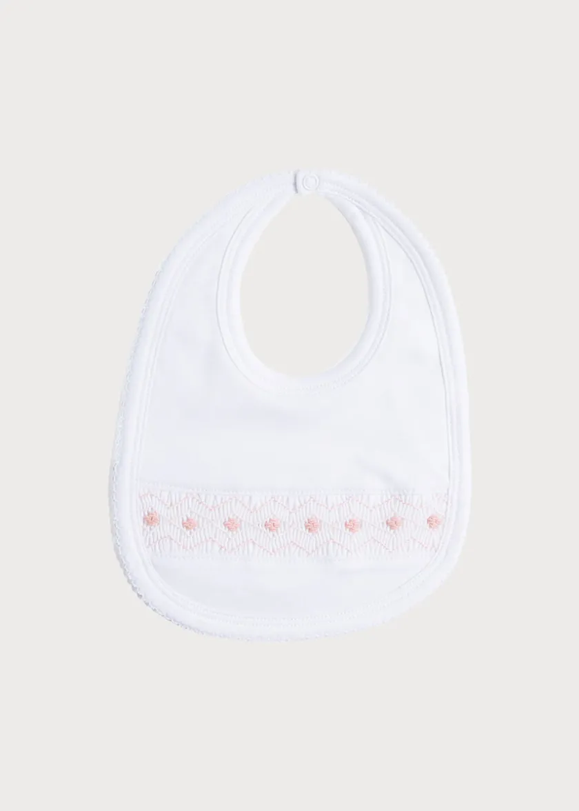 Bibs | Bibs | Pepa London Pink Hand Smocked Bib