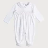Nightwear | Baby Grows | Pepa London Pink Hand Smocked Cotton All-in-One (0-12mths)